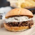 These Instant Pot Barbecue Beef Sandwiches are super easy to make, and perfect for quick weeknight meals!! cookingwithcurls.com