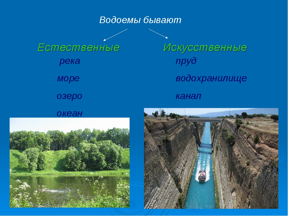 Примеры рек и озер