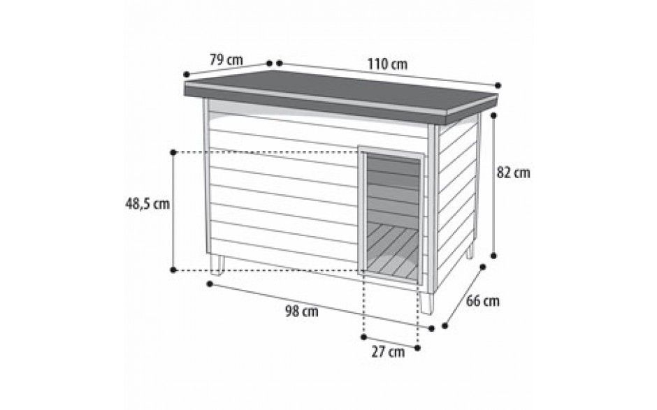 Чертеж будки для немецкой овчарки с размерами