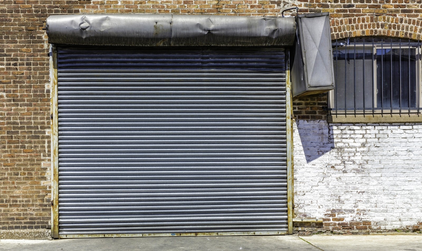 Industrial old garage door