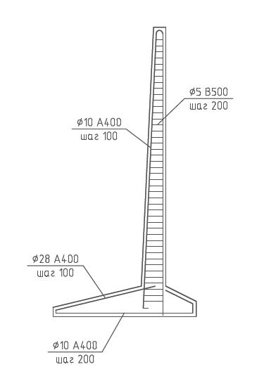 Схема армирования подпорной стены