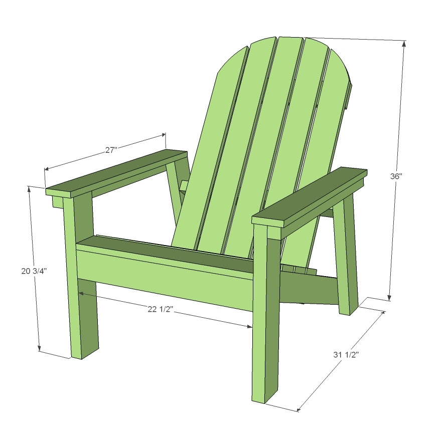 Adirondack Chair чертеж mm