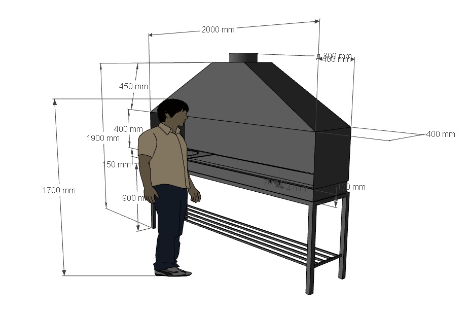 Стационарный мангал размеры чертежи
