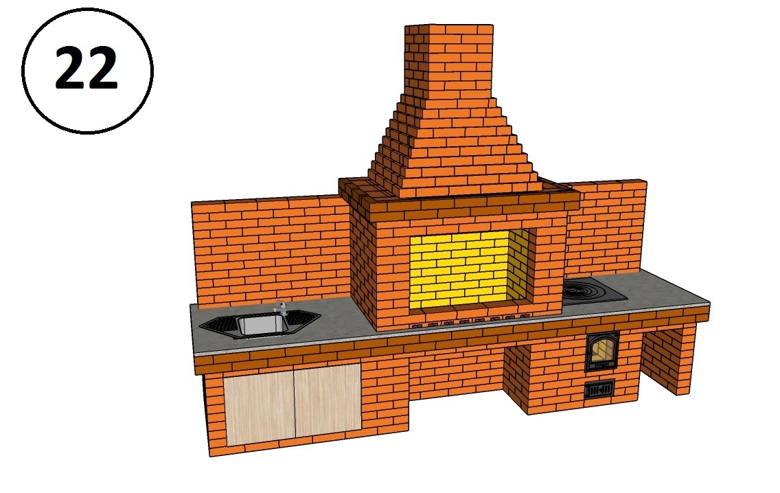 Комплексы барбекю из кирпича проекты